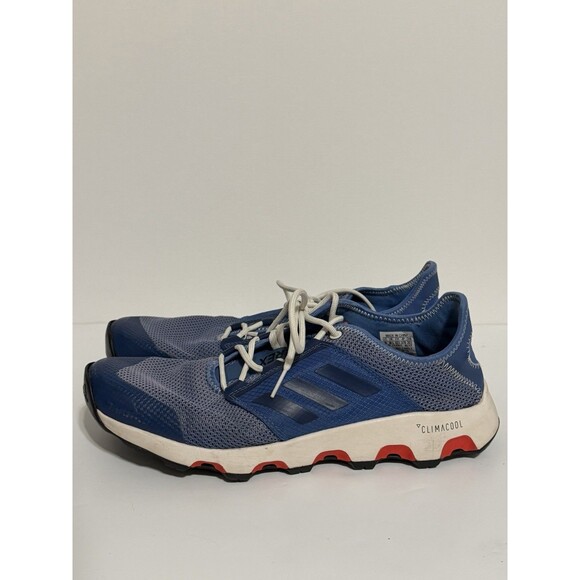 Adidas Terrex Stealth Hiking Shoes Mens 9 Blue Red Sneakers Climacool - Picture 2 of 10